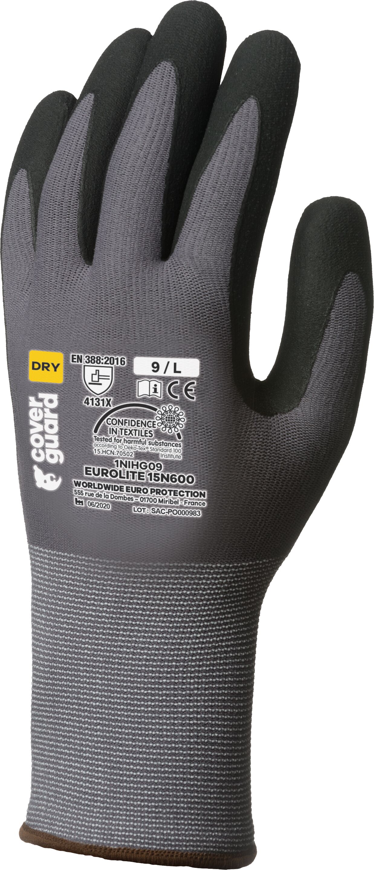 Gants Manutention EUROGRIP 13L700 en polyester et Spandex bleu