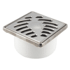 Siphon de sol vertical à coller - ⌀40 ou 50 - Grille inox 100x100mm image 0