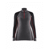 Haut de sous-vêtements col zippé XWARM femme 7299 - Gris/Noir image 0