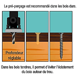 Kit terrasse : fraisoir carbure 45° perçage diamètre 4mm pour vis de 4,5 à 6mm image