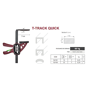 Serre-joint rapide mini Quick-T-Track - SpÃ©cial machines Ã  bois image