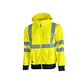 Sweat-shirt avec zip et bandes réfléchissantes et col haut MELODY Jaune Fluo image